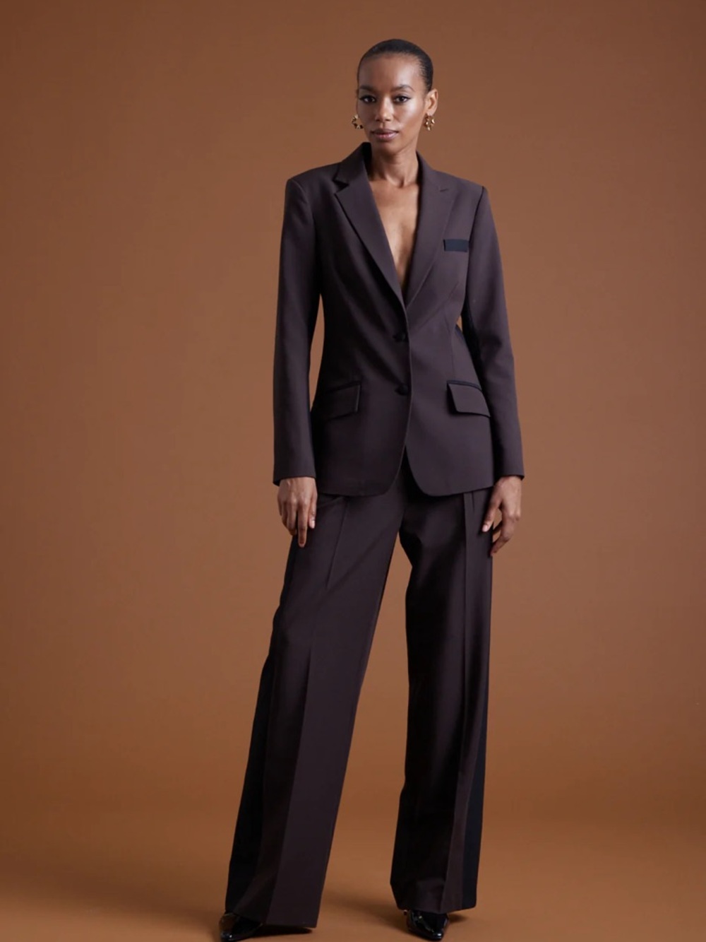 Tailored Women's Blazer in Dark Brown